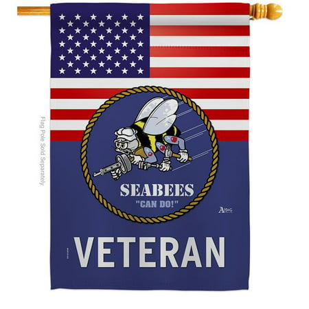 United States Navy American Veteran US Flag House and Garden Flag